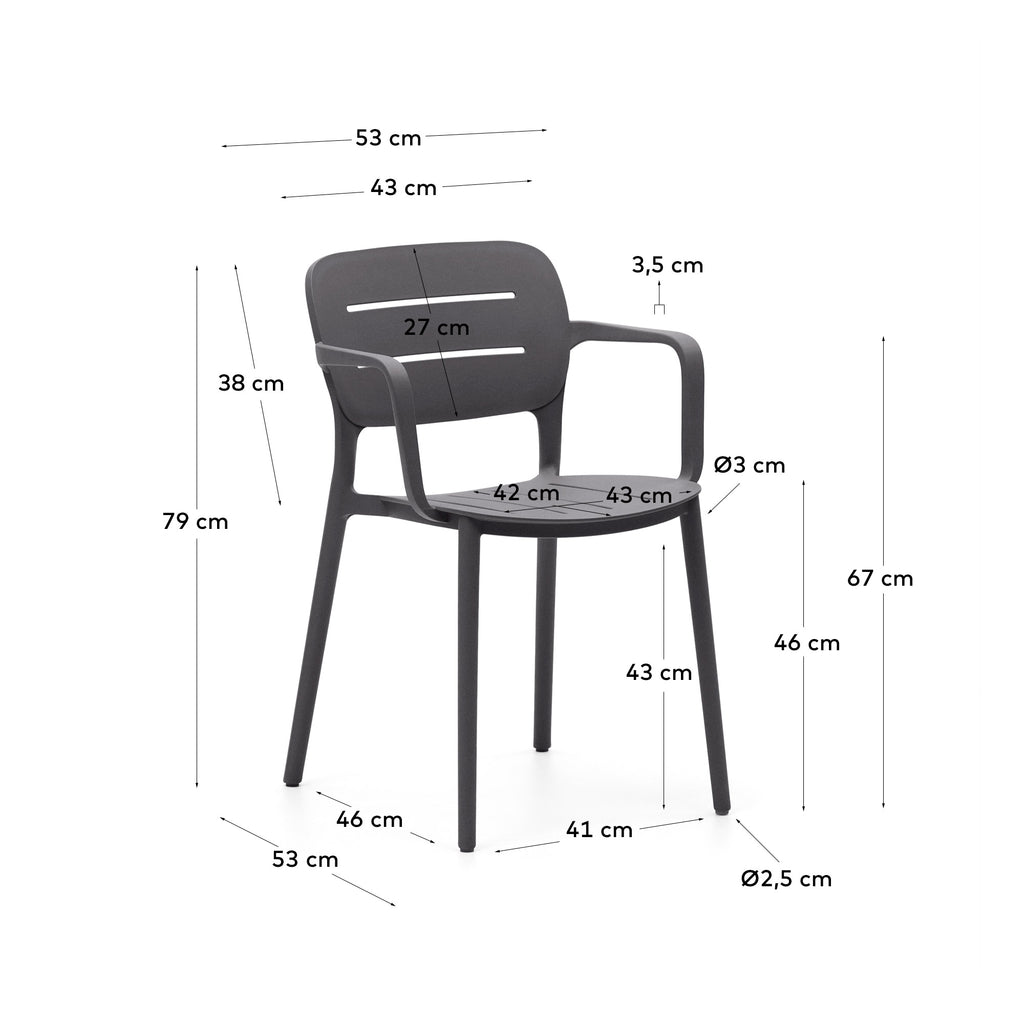 Chaise empilable d’extérieur Morella gris