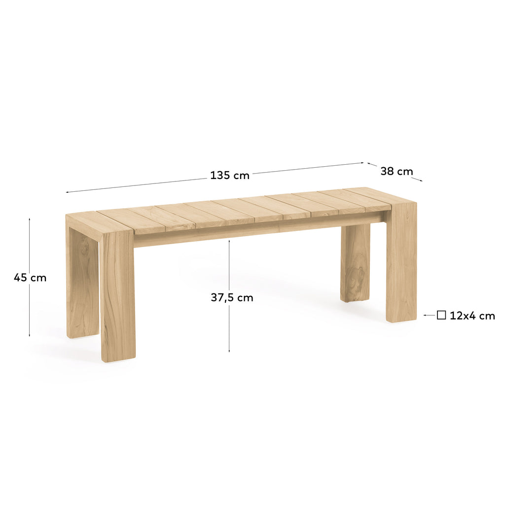 Banc de jardin Victoire en bois de teck 135 cm