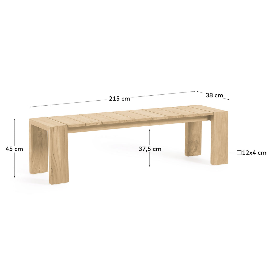 Banc de jardin Victoire en bois de teck 215 cm