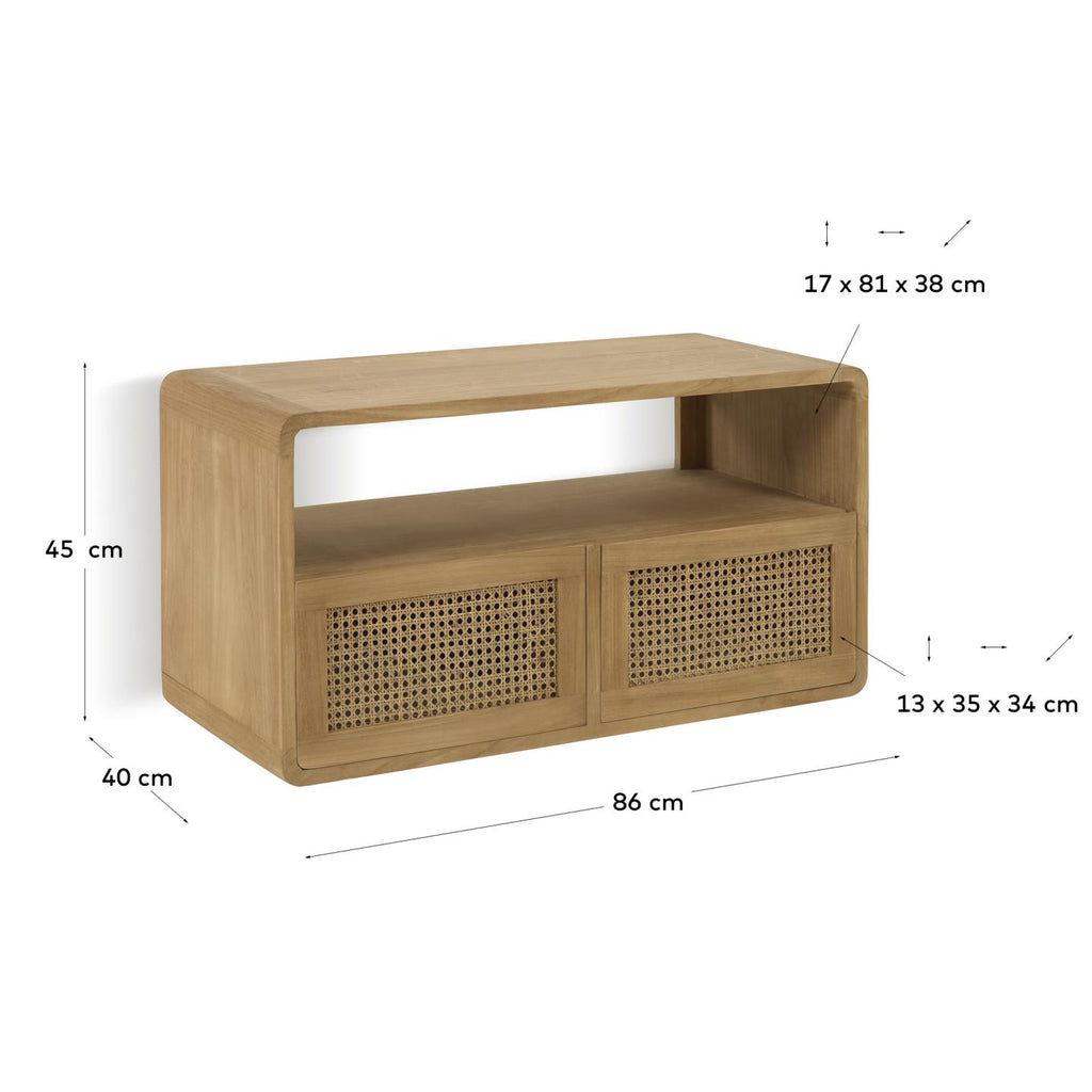 Meuble de salle de bain Sabiela en teck 86 x 45 cm