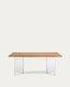 Table Lotty en contreplaqué de chêne finition naturelle et pieds en verre 160 x 90 cm