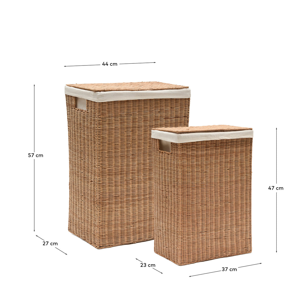 Ensemble Indali de 2 paniers en rotin 44 x 27 cm / 37 x 23 cm