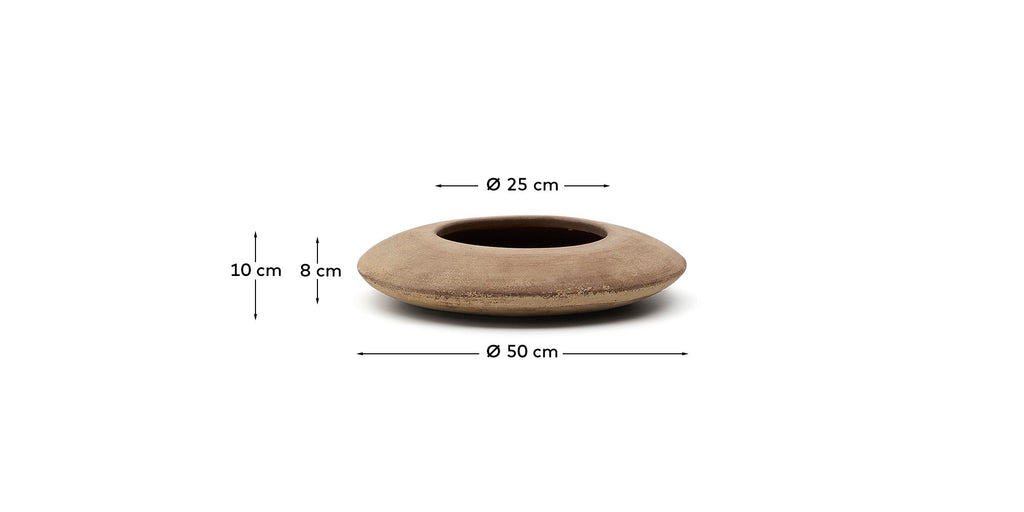 Cache-pot Rivor en terre cuite avec finition ton naturel Ø 50 cm