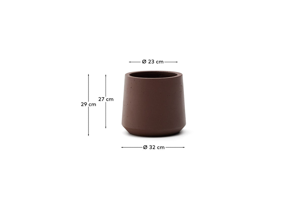 Cache-pot Calun en ciment grenat Ø 32 cm