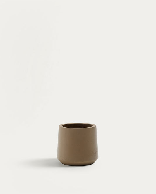 Cache-pot Calun en ciment beige Ø 32 cm