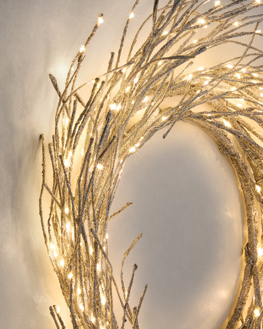 Couronne lumineuse Bria argentée Ø60 cm