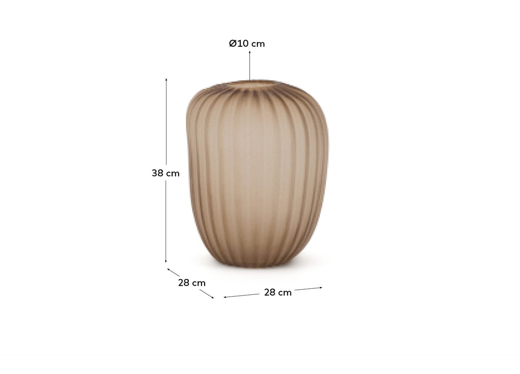 Vase Lumia en verre beige 38 cm