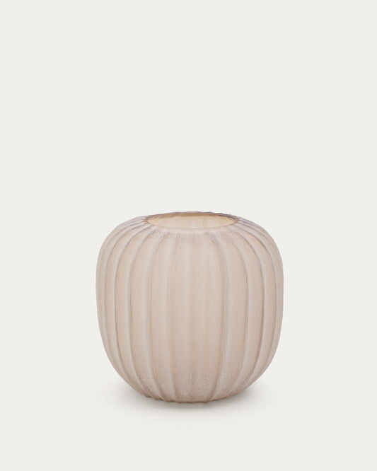 Vase Lumia en verre beige 27 cm