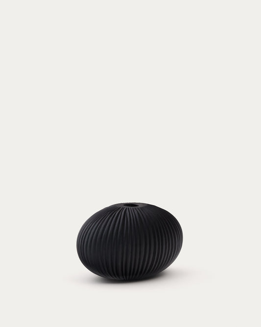 Vase Nivra en verre gris foncé 15 cm