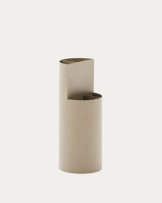 Petit porte-parapluie Atin en métal beige