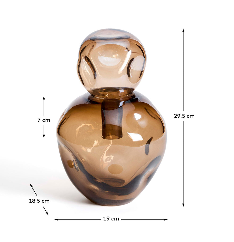 Vase Olivet en verre marron 30 cm