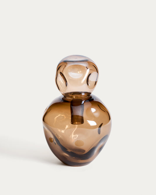 Vase Olivet en verre marron 30 cm
