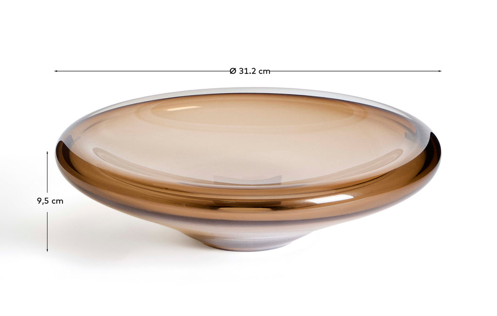 Centre de table Zolira en verre marron Ø 31 cm