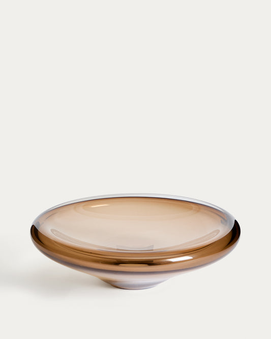 Centre de table Zolira en verre marron Ø 31 cm