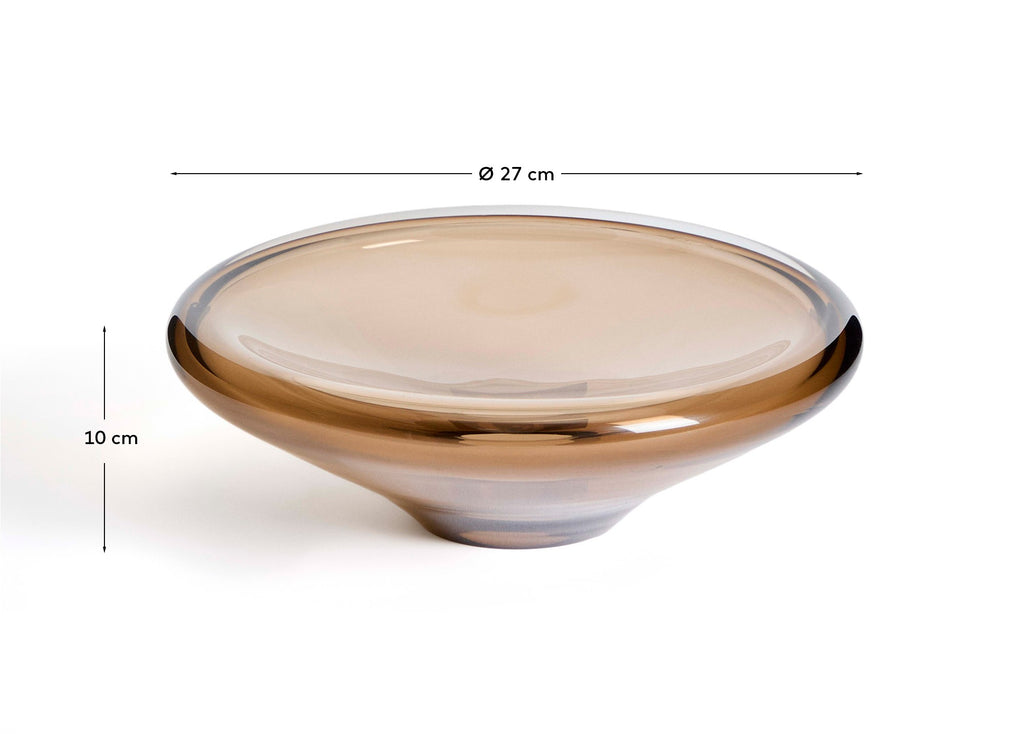 Centre de table Zolira en verre marron Ø 27 cm