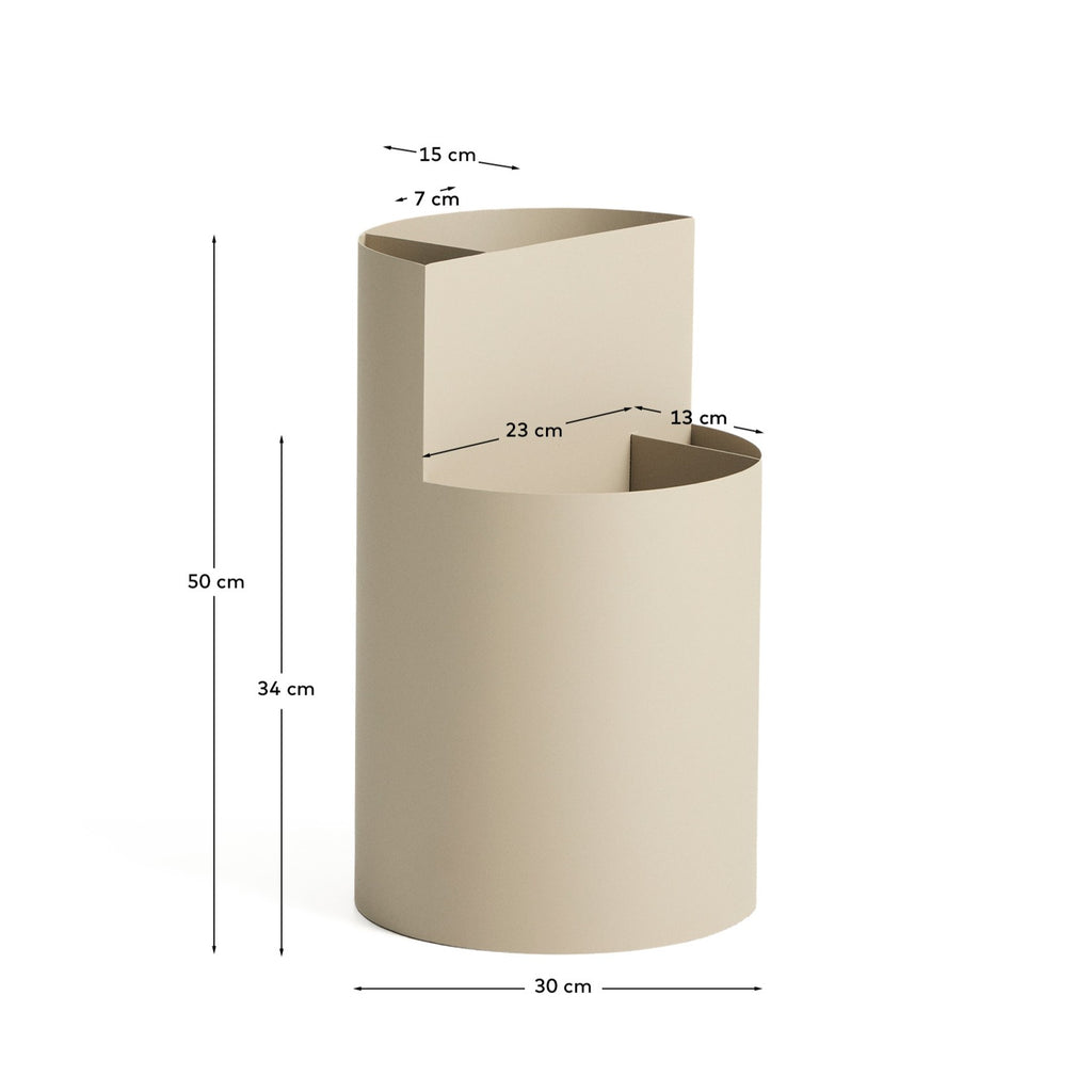 Grand porte-parapluie Atin en métal beige
