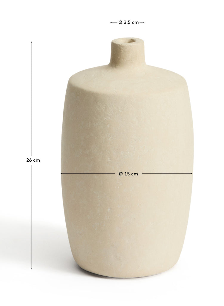 Vase Mireni en papier mâché beige Ø 26 cm