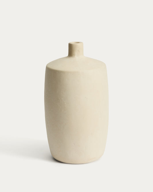 Vase Mireni en papier mâché beige Ø 39 cm