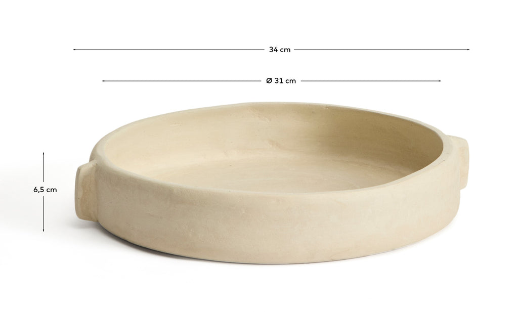 Centre de table Mireni en papier mâché beige Ø 31 cm