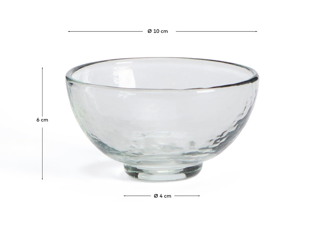 Petit bol Sileia en verre recyclé transparent