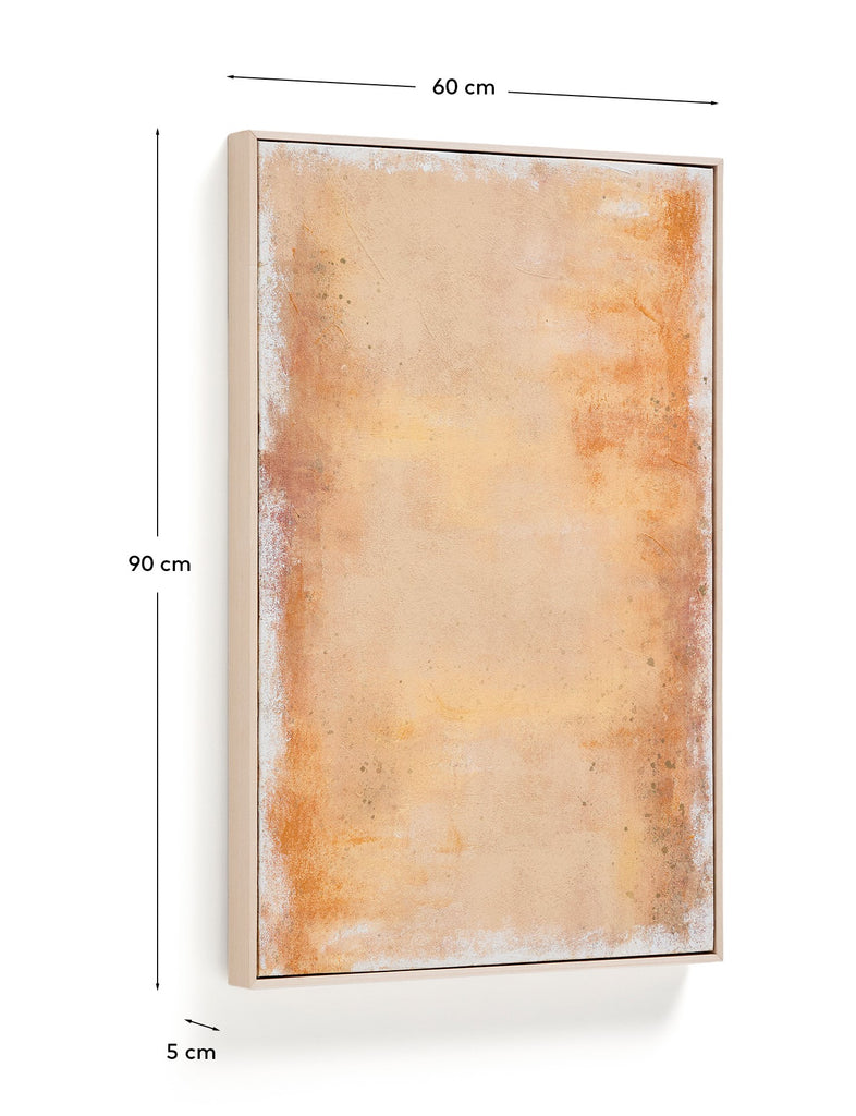Tableau abstrait Selnar jaune 60 x 90 cm