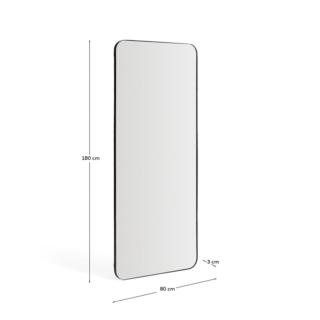 Miroir Marco en métal noir 80 x 180 cm