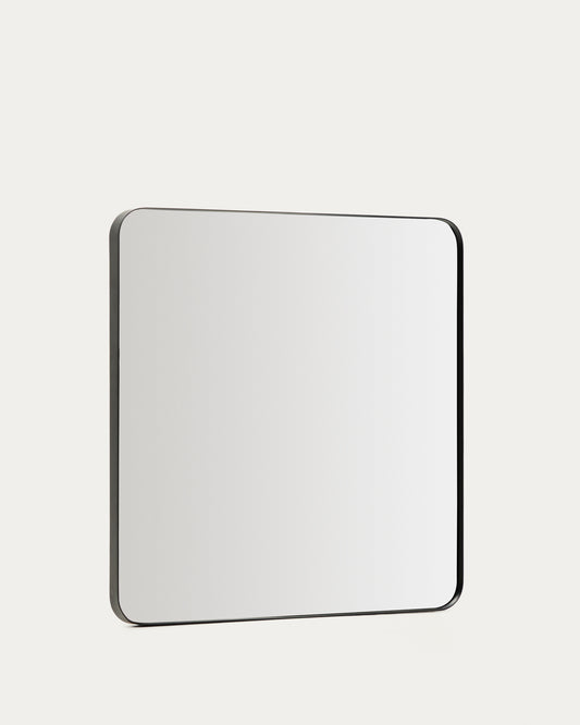 Miroir Marco en métal noir 60 x 60 cm