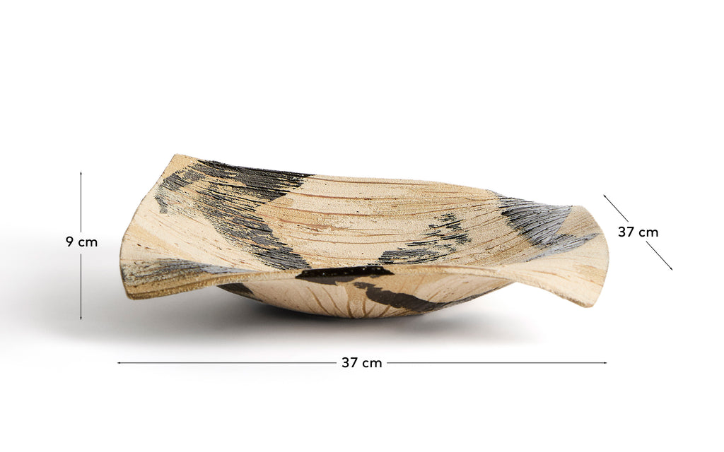 Centre de table Dirva en céramique marron Ø 38 cm