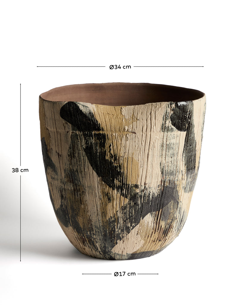 Vase Dirva en céramique marron 38 cm