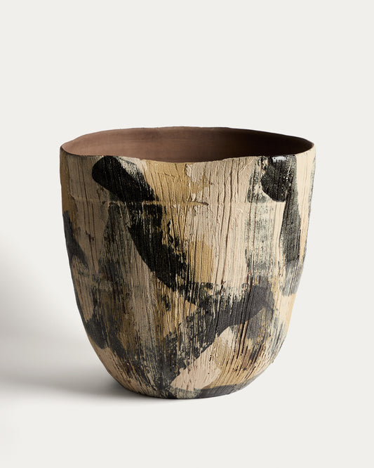 Vase Dirva en céramique marron 38 cm