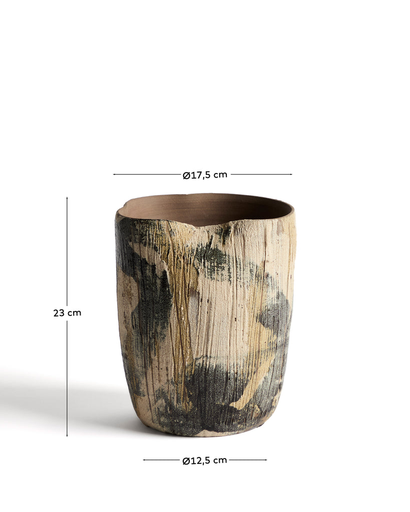 Vase Dirva en céramique marron 23 cm
