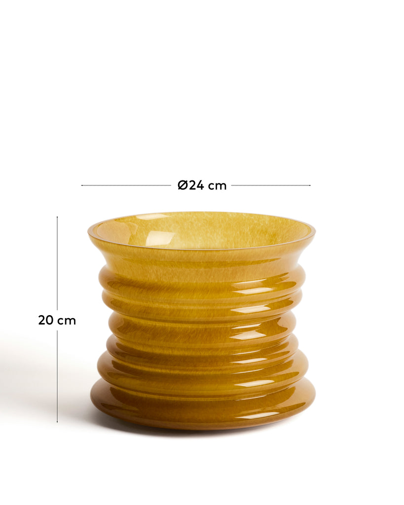 Vase Ambere en verre jaune 20 cm