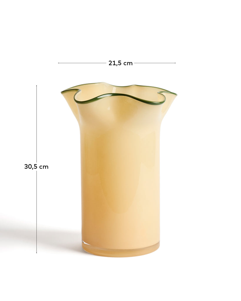 Vase Endasi en verre jaune 31 cm