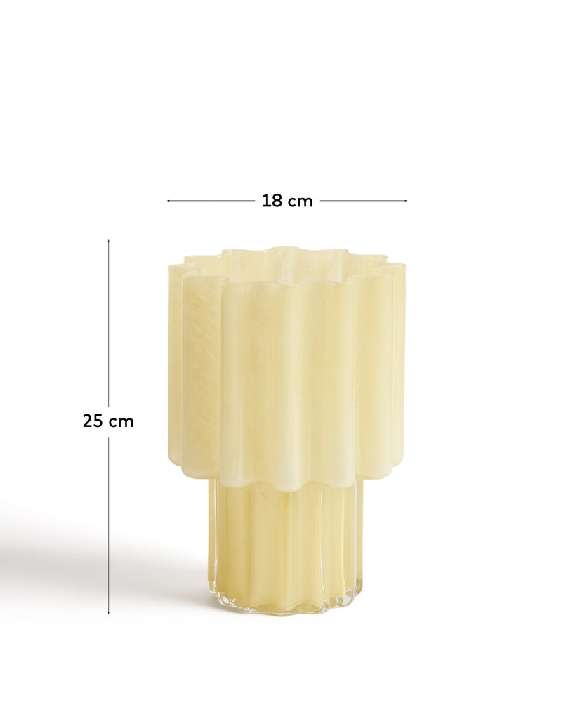Vase Cristila en verre jaune 25 cm
