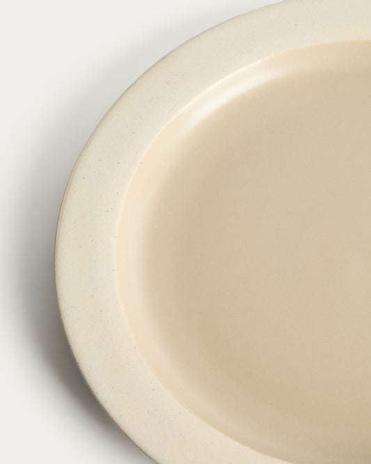 Assiette à dessert Doren en céramique beige