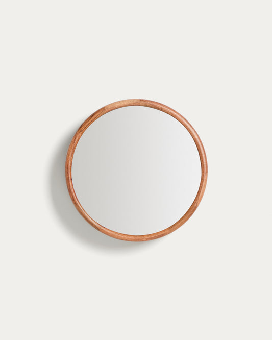 Miroir Berale en bois d’acacia Ø 30,5 cm