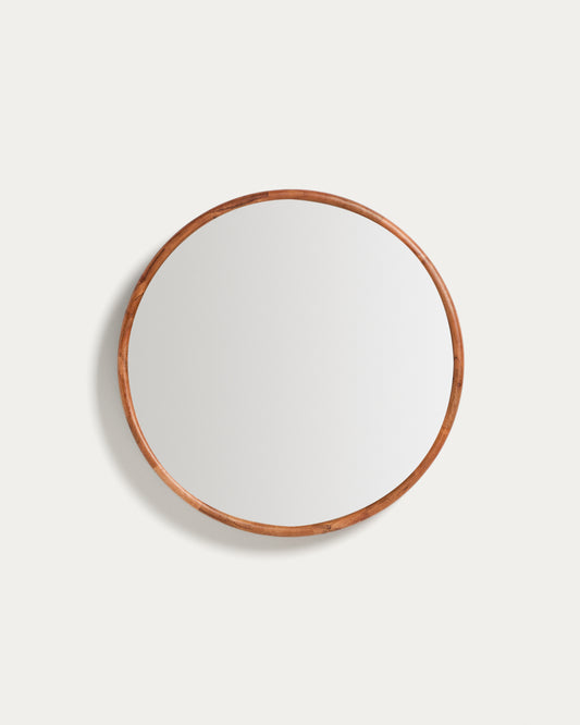Miroir Berale en bois d’acacia Ø 49,5 cm