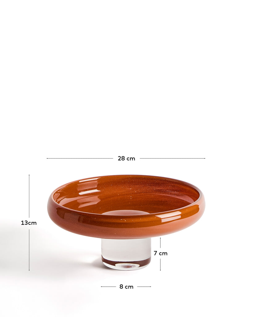 Centre de table Denuo en verre rouge Ø 28 cm