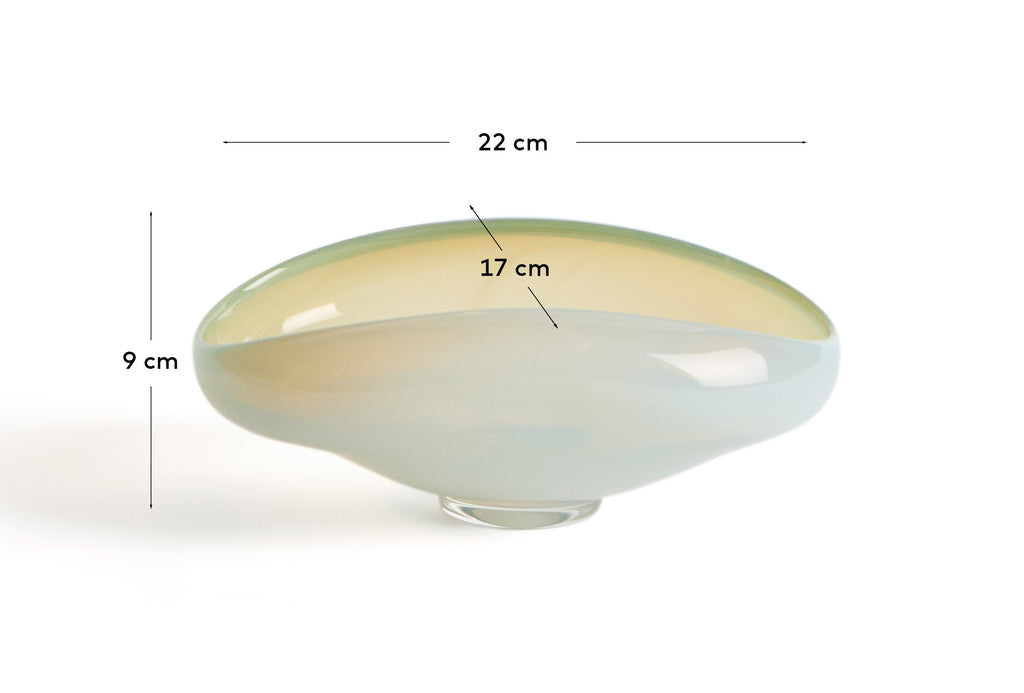 Centre de table Nodila en verre blanc 23 x 16,5 cm