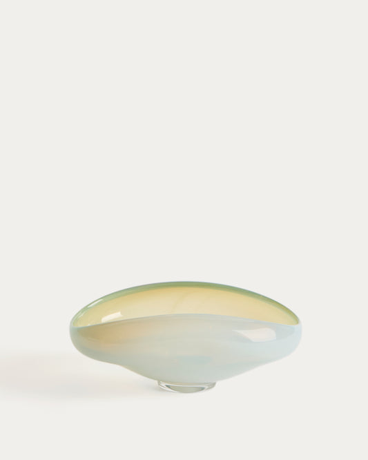 Centre de table Nodila en verre blanc 23 x 16,5 cm