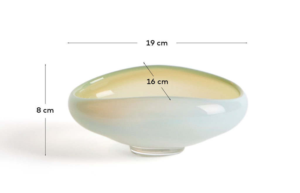 Centre de table Nodila en verre blanc 19 x 14 cm