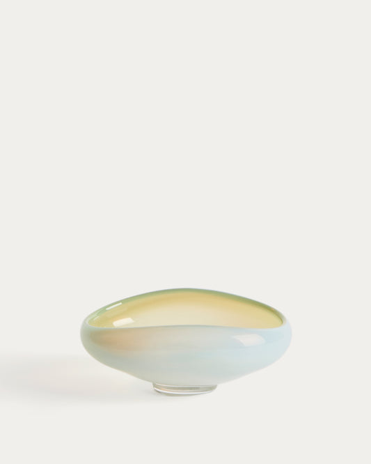 Centre de table Nodila en verre blanc 19 x 14 cm