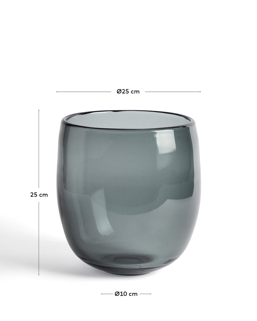 Centre de table Sirau en verre gris Ø 24 cm