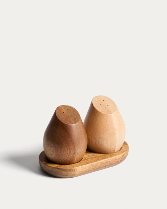Ensemble Milvara salière et poivrière en bois d’acacia et bois d’hévéa FSC 100 %