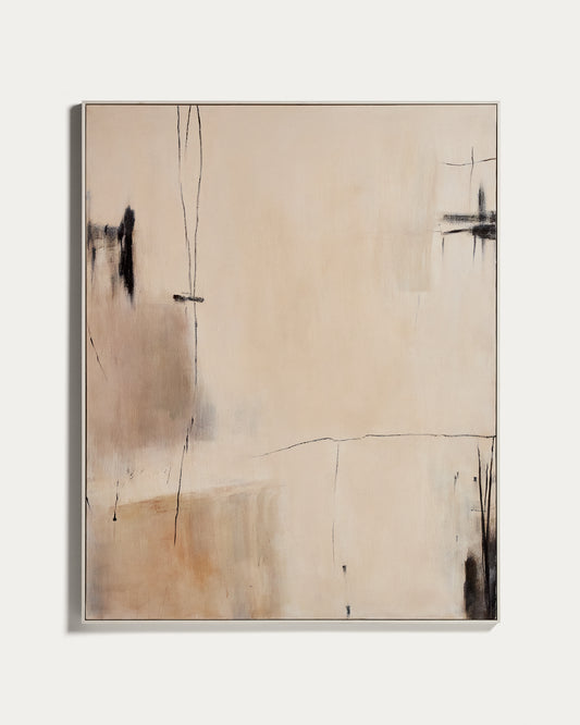 Tableau abstrait Meril beige 120 x 150 cm
