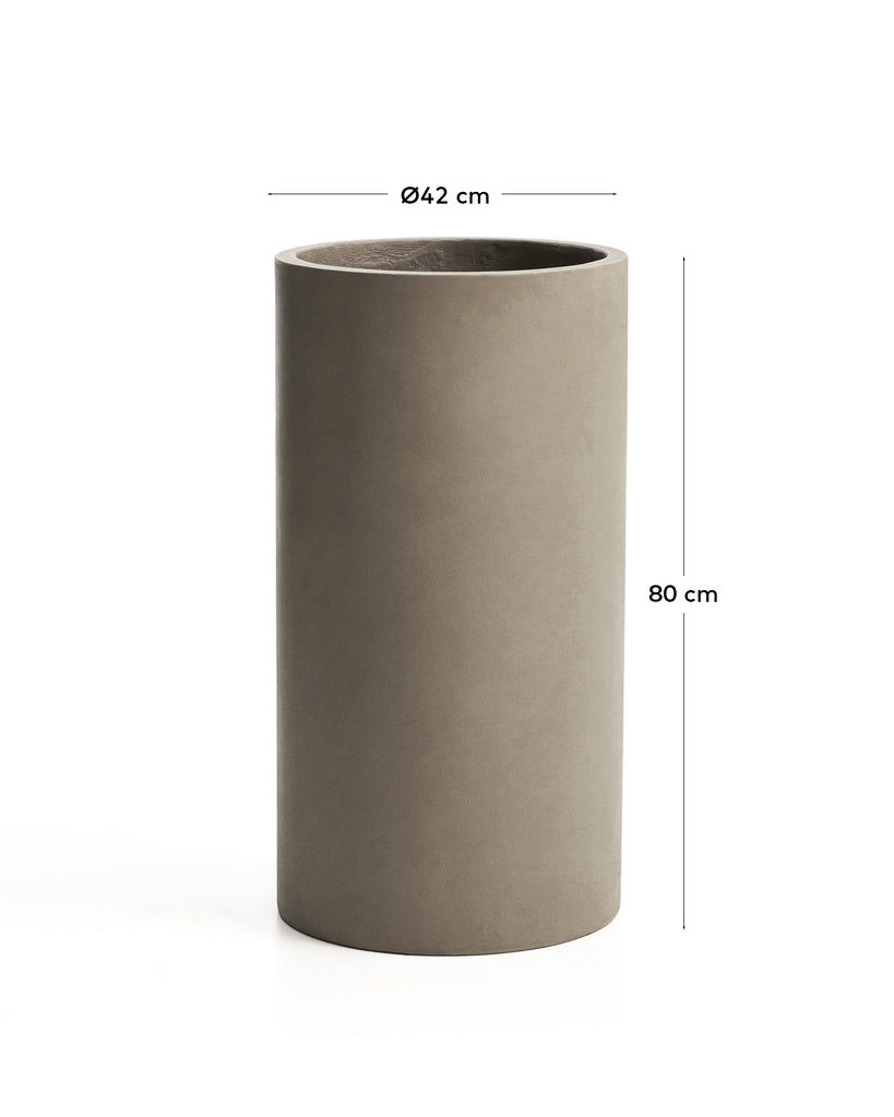 Cache-pot Aiguablava en ciment gris Ø 42 cm