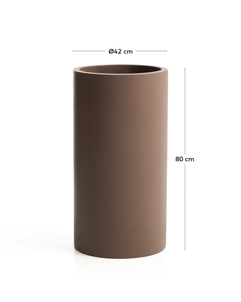 Cache-pot Aiguablava en ciment marron Ø 42 cm