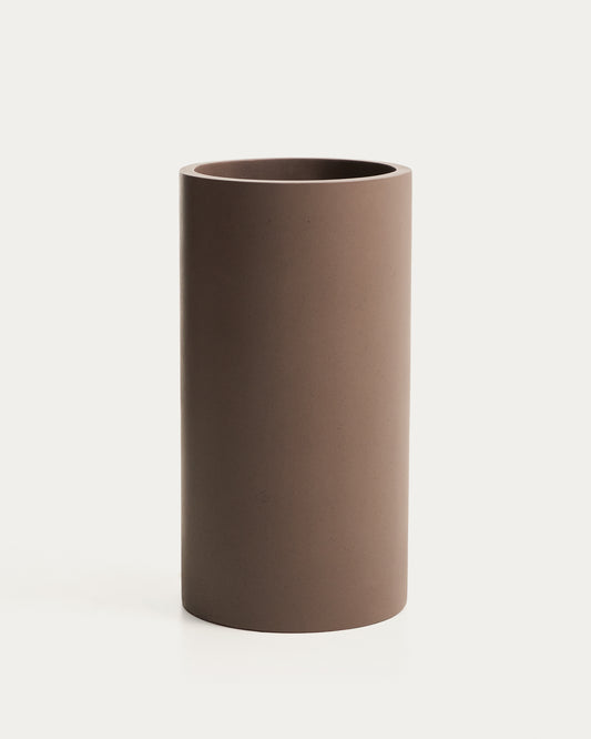 Cache-pot Aiguablava en ciment marron Ø 42 cm