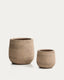 Ensemble Tival de 2 cache-pots effet ciment beige Ø 50 cm/Ø 34 cm