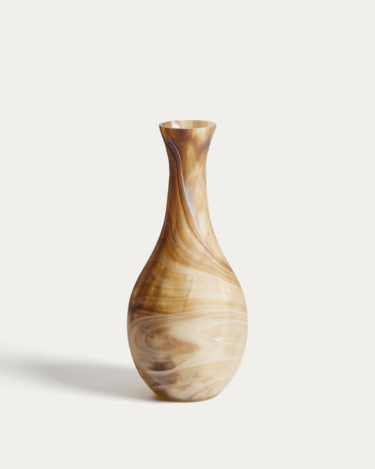Vase Nerola en verre dans des tons marron 38 cm